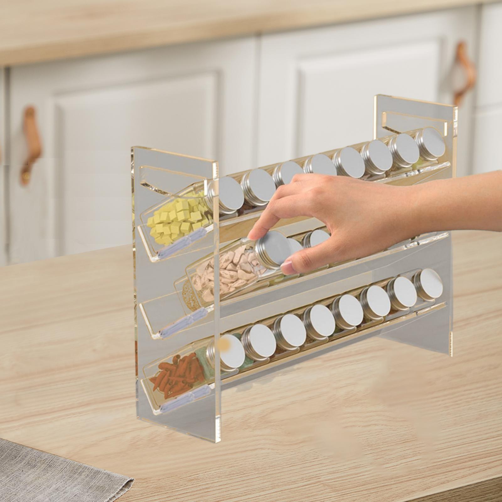 Kitchen Baking Pantry - ชั้นวางเครื่องเทศอะคริลิคน้ําหอมOrganizerขาตั้งห้องครัวSolutionสําหรับห้องครัวPantry Baking Supplyตู้ขวดเครื่องเทศ