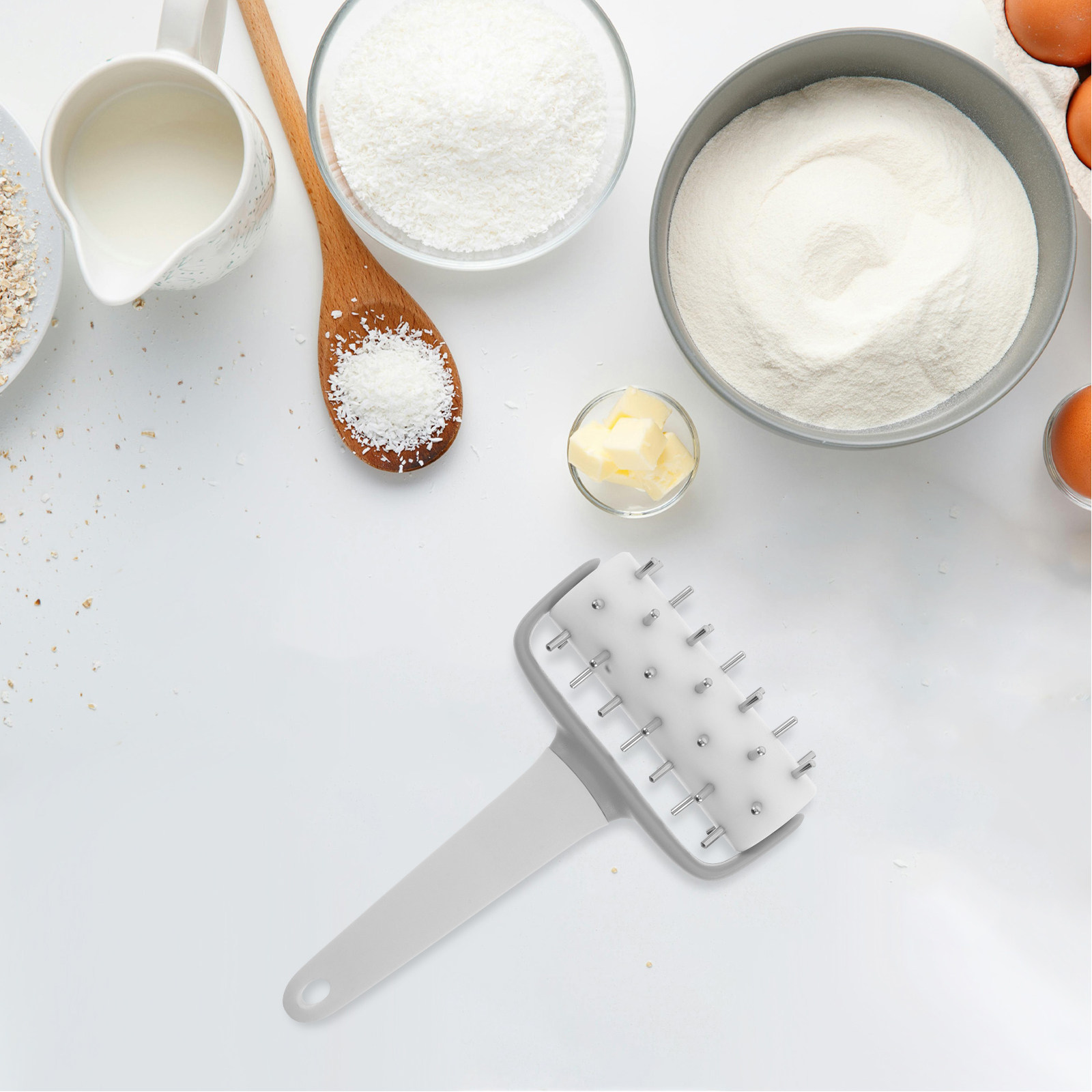 Kitchen Roller Baking - ลูกกลิ้งแป้งพิซซ่าแบบมีปุ่ม สำหรับทำพิซซ่า คุกกี้ พาย ขนมอบ และขนมปัง