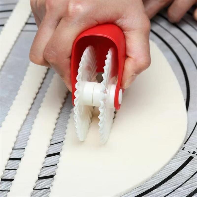 Kitchen Roller Baking - เครื่องตัดแป้งพิซซ่าและขนมอบแบบตาข่าย เครื่องตัดตกแต่งพายและขนมอบ ล้อพลาสติกสำหรับตัดแป้ง อุปกรณ์ทำขนมอบ