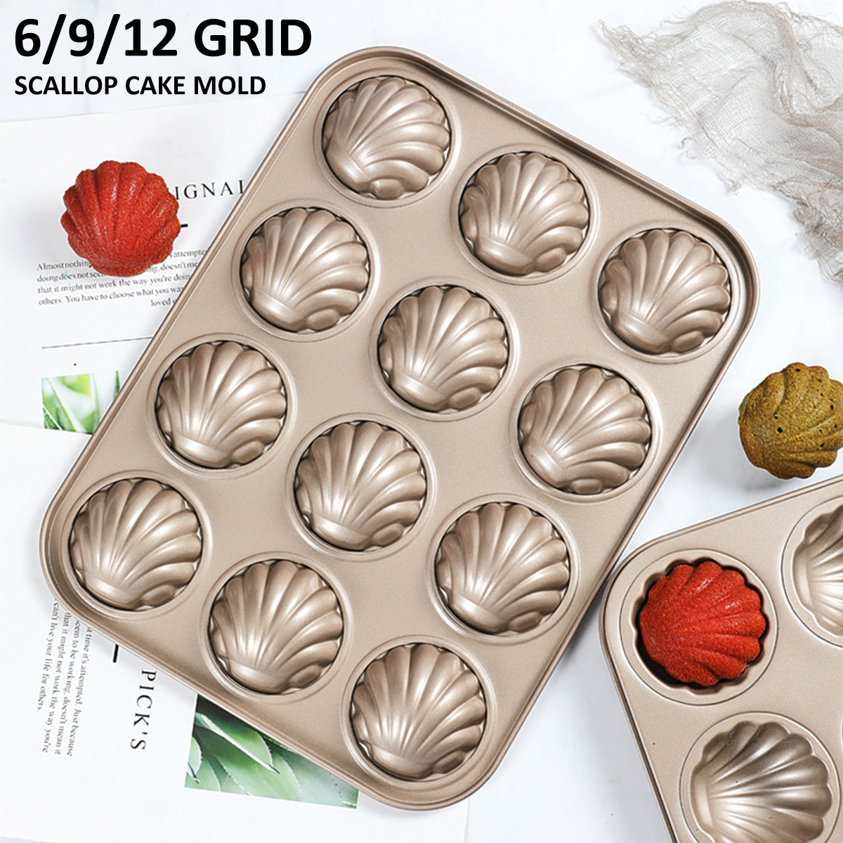 Kitchen Baking Trays - Madeleine แม่พิมพ์เชลล์รูปร่างเบเกอรี่แม่พิมพ์เหล็กคาร์บอนช็อกโกแลตคุกกี้เค้กแม่พิมพ์ Baking PAN ขนมถาดขนมสําหรับห้องครัวเครื่องมือ