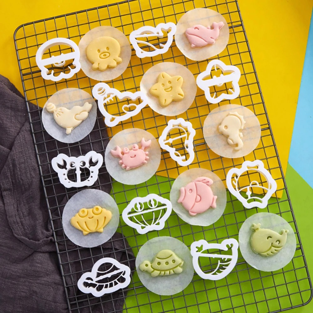 Kitchen Baking Supplies - แม่พิมพ์คุกกี้รูปสัตว์ทะเล การ์ตูน แม่พิมพ์เค้ก บิสกิต แสตมป์คุกกี้ อุปกรณ์ทำขนม