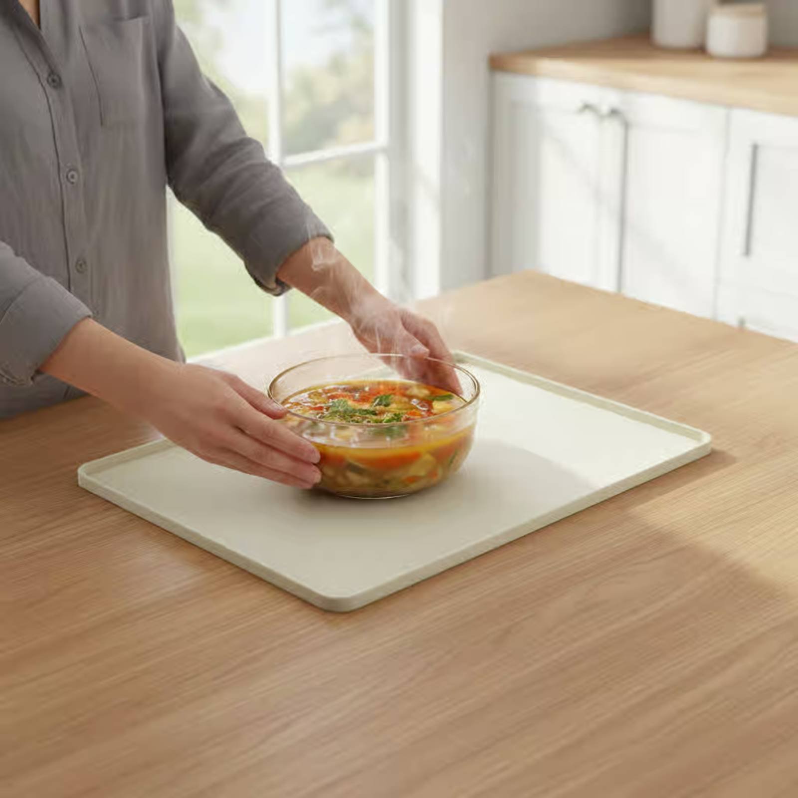 Kitchen Baking Trays - แผ่นรองซิลิโคนสำหรับไมโครเวฟ แผ่นป้องกันเตาไมโครเวฟแบบยืดหยุ่น ถาดซิลิโคนสำหรับเครื่องใช้ไฟฟ้า ป้องกันการหก อุปกรณ์เสริมในครัว