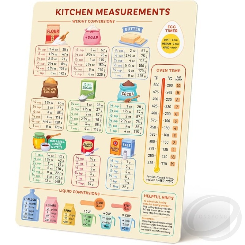 แผนภูมิการแปลงครัว แผนภูมิการท - Kitchen Baking Conversion Chart บทวิจารณ์และราคา