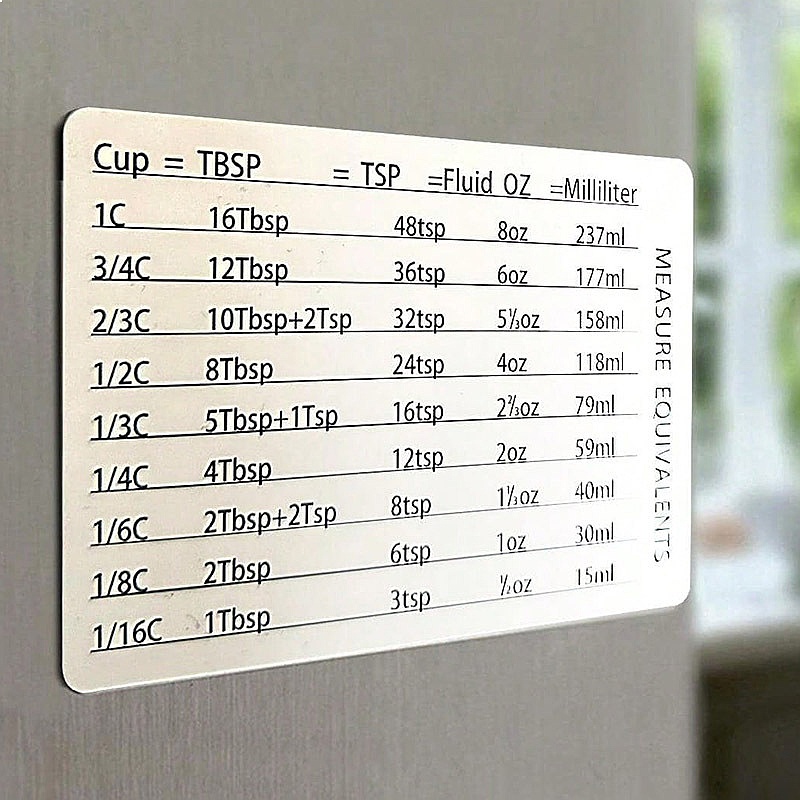 ชุดแม่เหล็กติดตู้เย็นสำหรับทำอ - Kitchen Baking Conversion Chart บทวิจารณ์และราคา