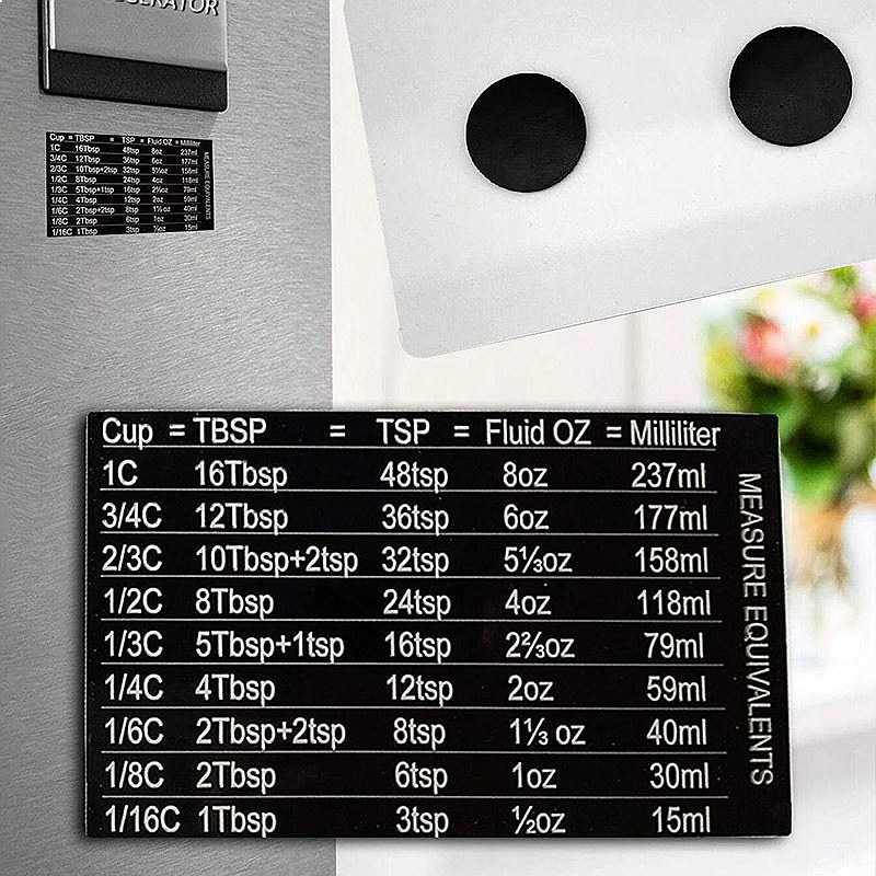 ชุดแม่เหล็กติดตู้เย็นสำหรับทำอ - Kitchen Baking Conversion Chart บทวิจารณ์และราคา