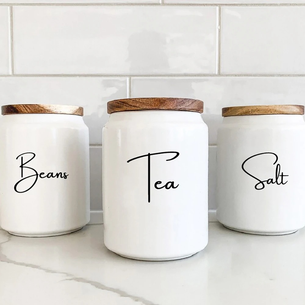 สติกเกอร์ติดขวดโหลสำหรับจัดระเ - Kitchen Baking Organization บทวิจารณ์และราคา