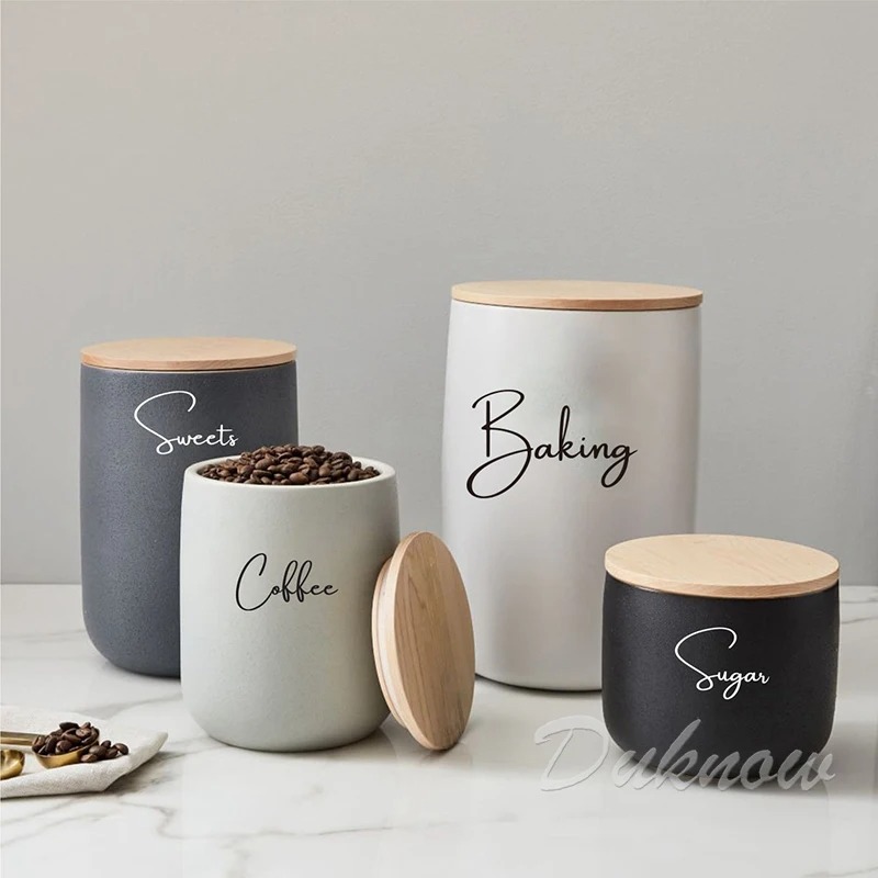 สติกเกอร์ติดขวดโหลสำหรับจัดระเ - Kitchen Baking Organization บทวิจารณ์และราคา