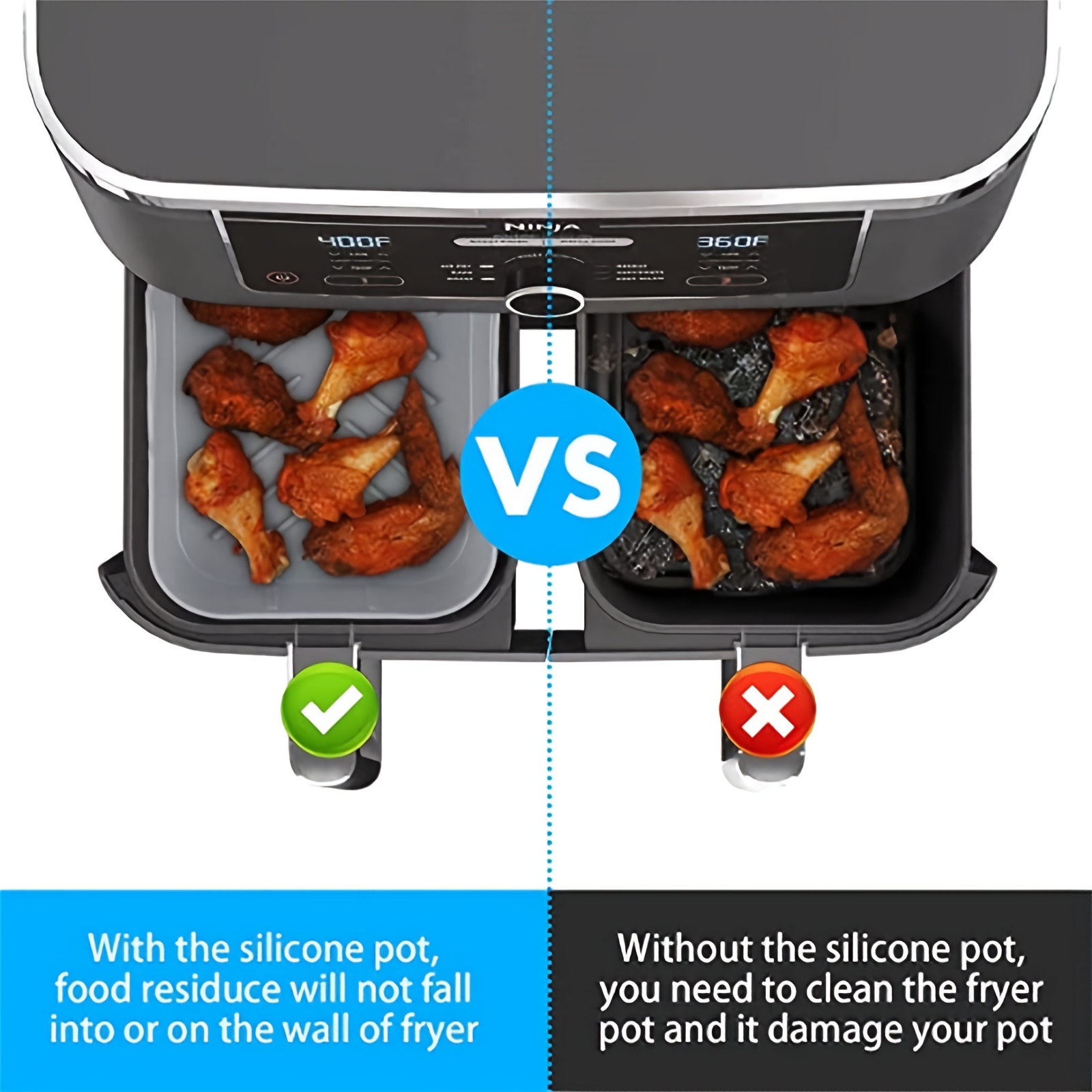 1/2Pcs Air FryerซิลิโคนถาดReus - Kitchen Baking Trays บทวิจารณ์และราคา