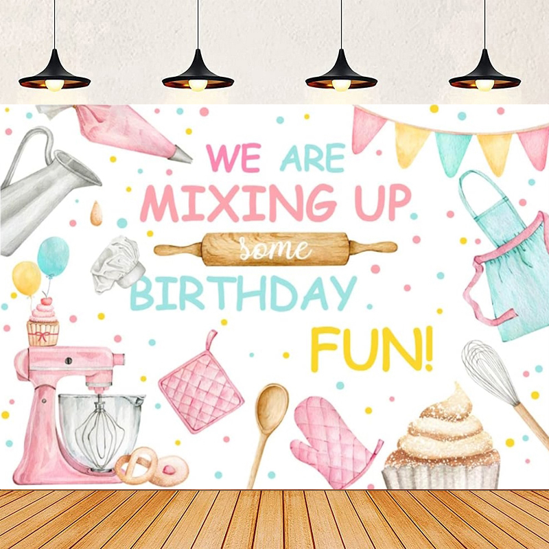 พื้นหลังถ่ายภาพวันเกิดธีมขนมหว - Kitchen Baking Background บทวิจารณ์และราคา