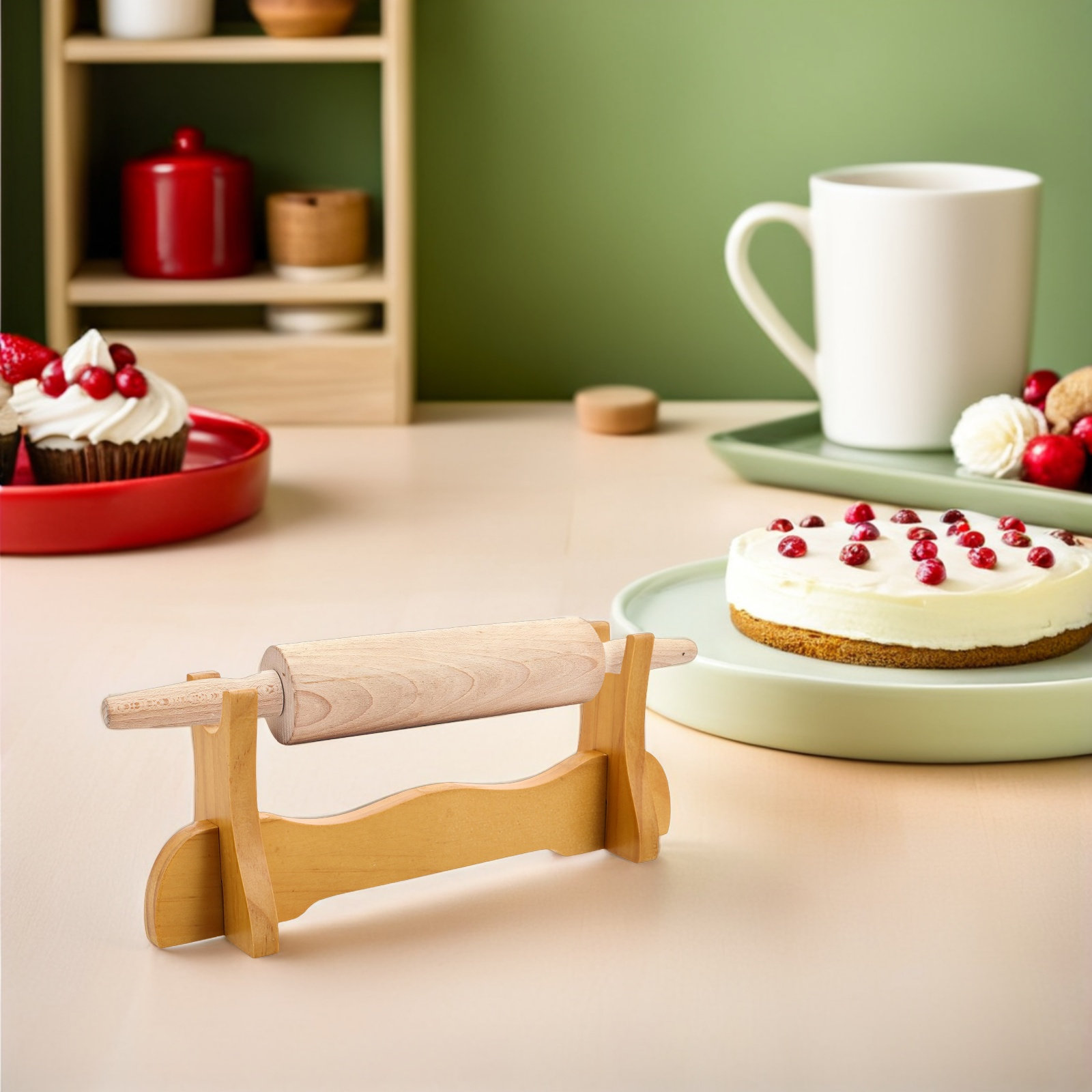 ที่วางไม้คลึงแป้งสำหรับเคาน์เต - Kitchen Baking Organization บทวิจารณ์และราคา