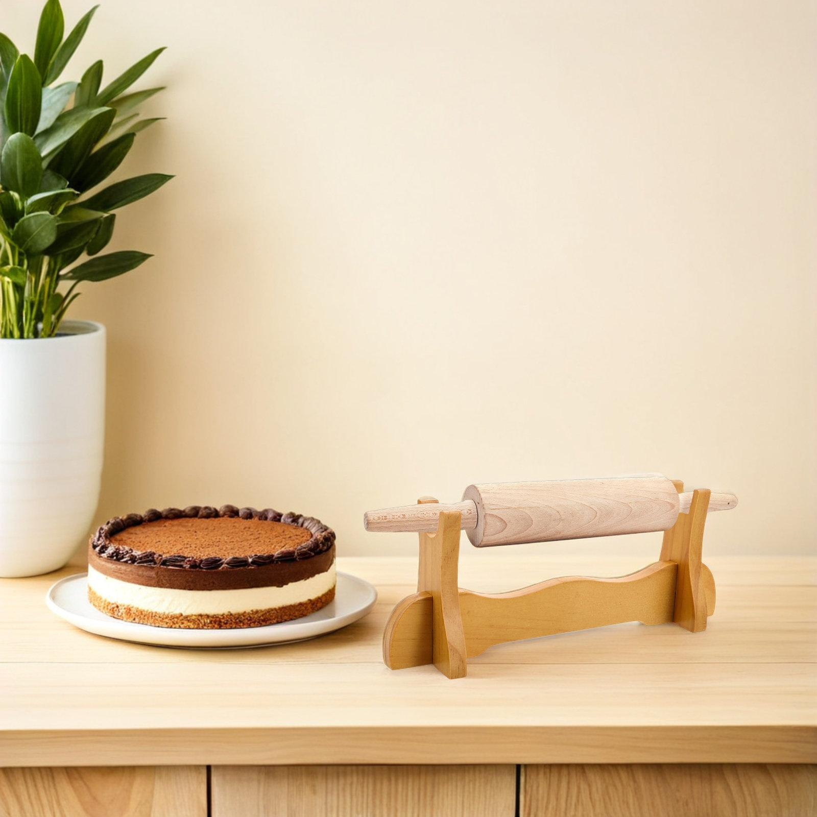 ที่วางไม้คลึงแป้งสำหรับเคาน์เต - Kitchen Baking Organization บทวิจารณ์และราคา
