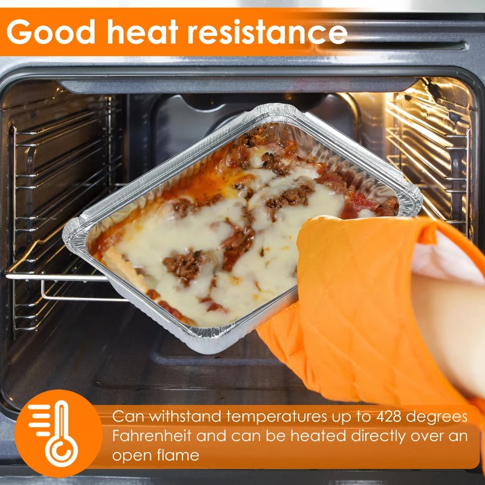 ถาดฟอยล์อลูมิเนียมพร้อมฝาปิด 1 - Kitchen Baking Trays บทวิจารณ์และราคา