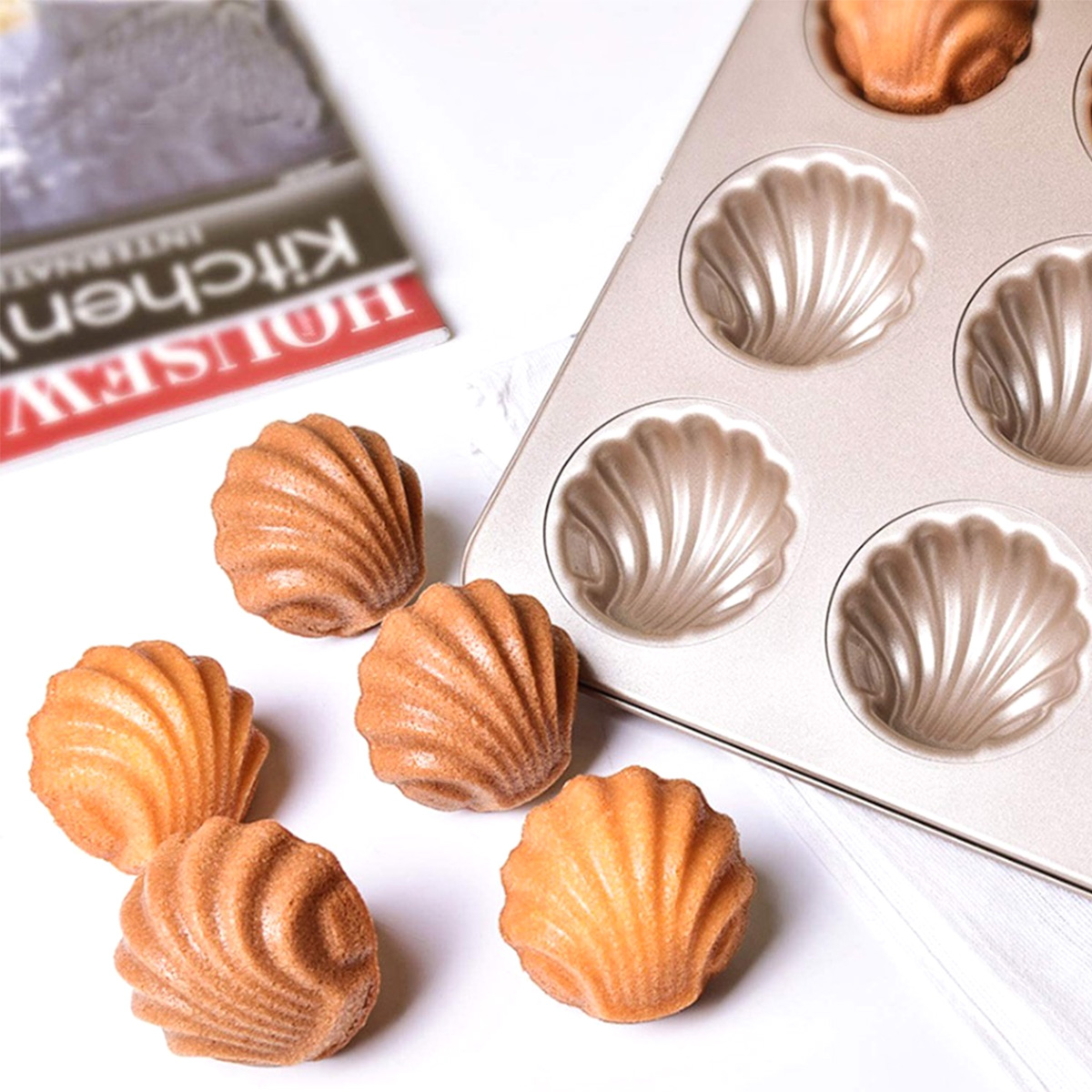 Madeleine แม่พิมพ์เชลล์รูปร่าง - Kitchen Baking Trays บทวิจารณ์และราคา